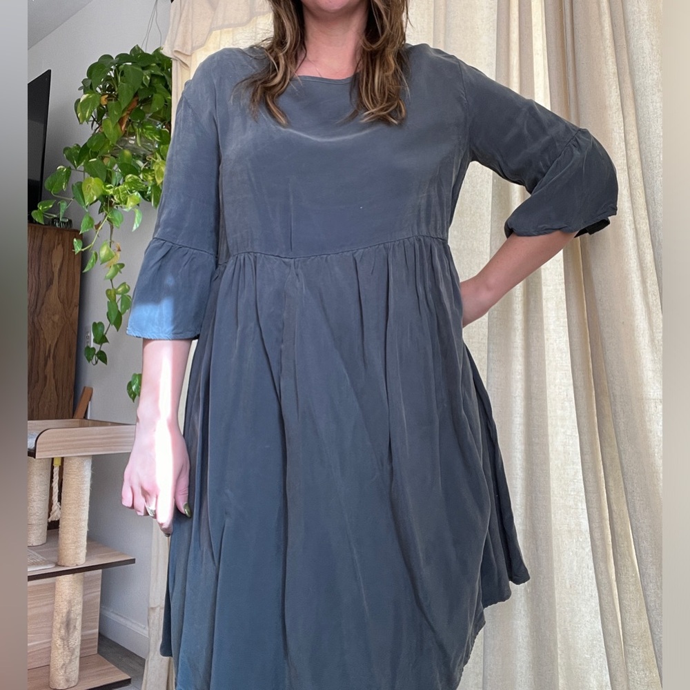 Altar Houseline Slate Grey Cupro Dress XL Sustainable fashion